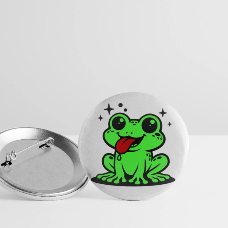 Toad Comic Frog Buttons large 2.2''/56 mm (5-pack)