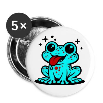 Toad Comic Frog - Buttons large 2.2''/56 mm (5-pack) - white - Front