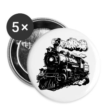 Train - Buttons large 2.2''/56 mm (5-pack) - white - Front