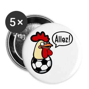 Hens Chickens Football - Buttons large 2.2''/56 mm (5-pack) - white - Front