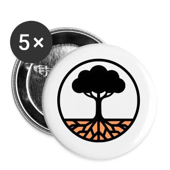 Tree of Life Circle Icon - Buttons large 2.2''/56 mm (5-pack) - white - Front