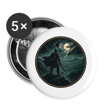 Mondlichtritter am Abgrund - Buttons groß 56 mm (5er Pack) - Weiß - Vorne