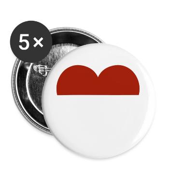 Flaggenherz von Monaco - Buttons groß 56 mm (5er Pack) - Weiß - Vorne