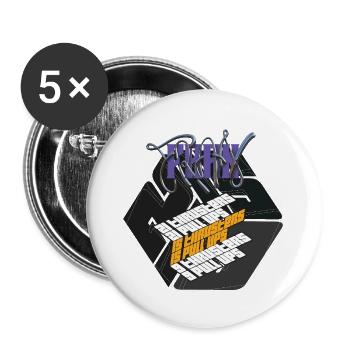 Graphisme de la version sombre du Fran Hero WOD Cross Training - Lot de 5 grands badges (56 mm) - blanc - Devant