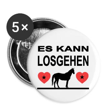 horses - Buttons large 2.2''/56 mm (5-pack) - white - Front