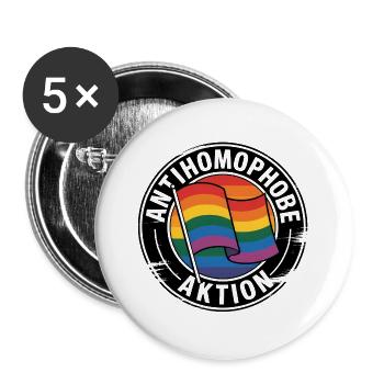 Action antihomophobe - Contre la droite - Lot de 5 grands badges (56 mm) - blanc - Devant