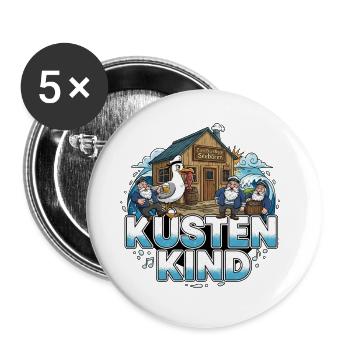 Coastal Child Harbour Pub - Buttons large 2.2''/56 mm (5-pack) - white - Front