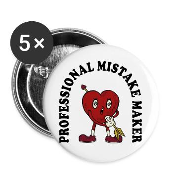 Heart Arrow Cartoon Charm - Buttons large 2.2''/56 mm (5-pack) - white - Front