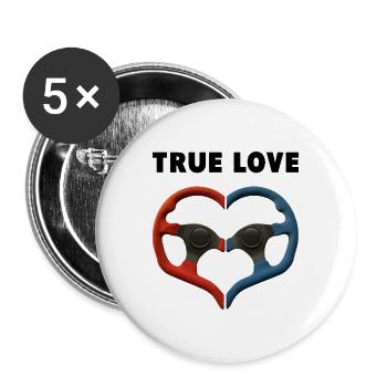 True Love Steering Hearts Gift Wedding Wedding - Buttons large 2.2''/56 mm (5-pack) - white - Front