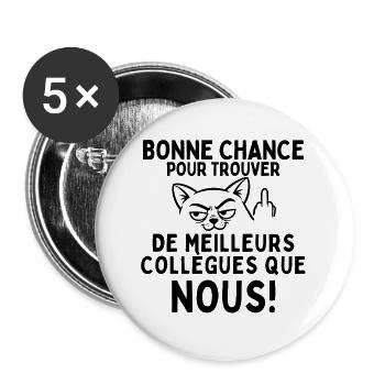 Good luck in the office: best colleagues? - Buttons large 2.2''/56 mm (5-pack) - white - Front