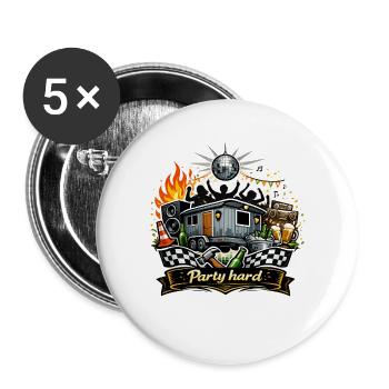 Party Construction Trailer - Buttons large 2.2''/56 mm (5-pack) - white - Front