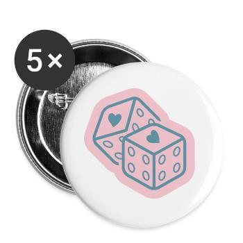Heart cube in pastel pink - Buttons large 2.2''/56 mm (5-pack) - white - Front