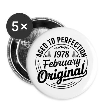Februar 1978 – Legende der Gipfel und Berge - Buttons groß 56 mm (5er Pack) - Weiß - Vorne