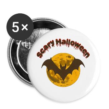 Halloween Outfit, Moons Silhouette - Buttons large 2.2''/56 mm (5-pack) - white - Front