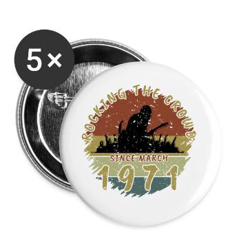 55e anniversaire Faire vibrer la foule GIT 03/1971 - Lot de 5 grands badges (56 mm) - blanc - Devant