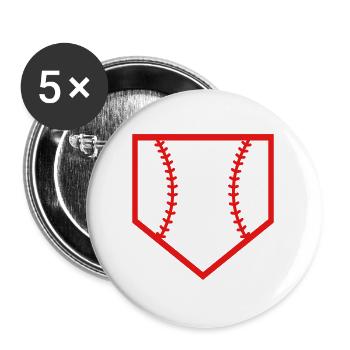 Baseball home plate - Buttons large 2.2''/56 mm (5-pack) - white - Front