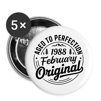 février 1988 – Légende des sommets et montagnes - Lot de 5 grands badges (56 mm) - blanc - Devant