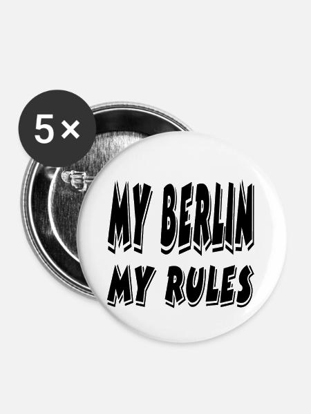 Berlin - Buttons groß 56 mm (5er Pack) - Weiß