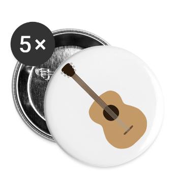 Acoustic Guitar Silhouette - Buttons large 2.2''/56 mm (5-pack) - white - Front