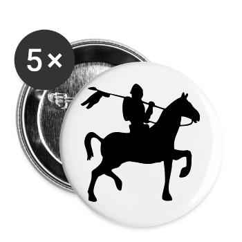 Silhouette du chevalier - Lot de 5 grands badges (56 mm) - blanc - Devant
