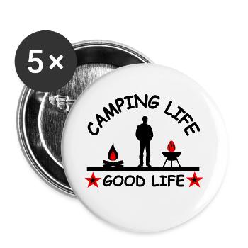 Camping - Buttons groß 56 mm (5er Pack) - Weiß - Vorne