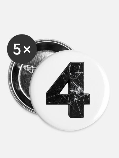 Zerbrochene Vierzahl Muster - Buttons groß 56 mm (5er Pack) - Weiß