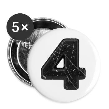 Noir 4 avec éclaboussures - Lot de 5 grands badges (56 mm) - blanc - Devant