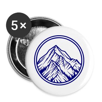 Berge Symbol Felsen - Buttons groß 56 mm (5er Pack) - Weiß - Vorne