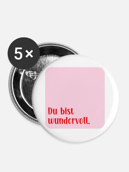 Liebe Wundervoll - Buttons groß 56 mm (5er Pack) - Weiß