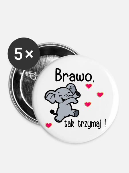 Bravo, mach weiter so. - Buttons groß 56 mm (5er Pack) - Weiß
