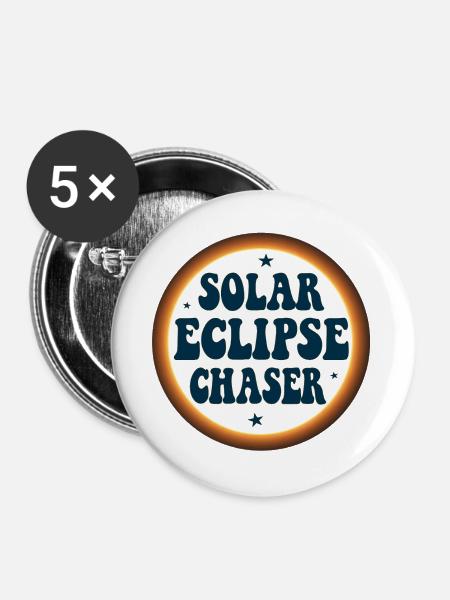 Solar eclipse chaser - Buttons groß 56 mm (5er Pack) - Weiß