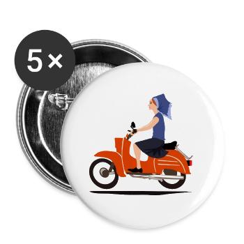 DELNJOSERBOWKA MOPED - Buttons large 2.2''/56 mm (5-pack) - white - Front