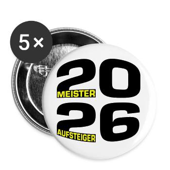 Champion and promoted team 2026 - Buttons large 2.2''/56 mm (5-pack) - white - Front