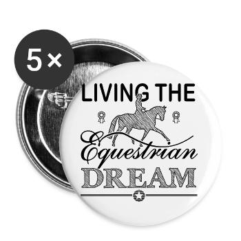 Living the equestrian dream - Dressage Edition - Buttons large 2.2''/56 mm (5-pack) - white - Front