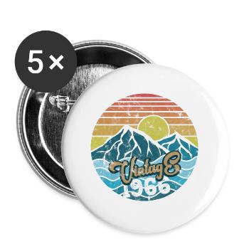Vintage 1966 - Buttons groß 56 mm (5er Pack) - Weiß - Vorne