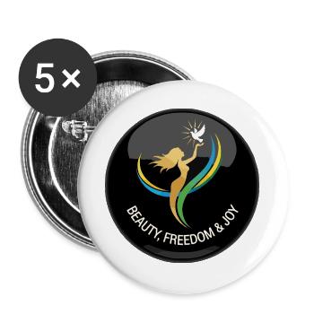 Freedom Beauty & Fun - Buttons large 2.2''/56 mm (5-pack) - white - Front