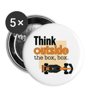 Think Outside Box Formula Car Racing - Buttons large 2.2''/56 mm (5-pack) - white - Front