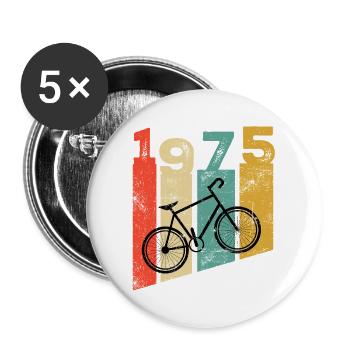 Millésime 1975 - Lot de 5 grands badges (56 mm) - blanc - Devant