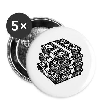 Big stack of money - Buttons large 2.2''/56 mm (5-pack) - white - Front