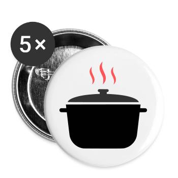 Kochtopf Dampf Kochen - Buttons groß 56 mm (5er Pack) - Weiß - Vorne