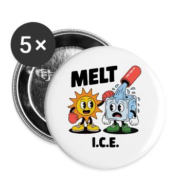 Melting Eis Klimawandel Cartoon - Buttons large 2.2''/56 mm (5-pack) - white - Front