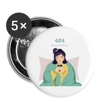 404 Motivation manquante - Lot de 5 grands badges (56 mm) - blanc - Devant