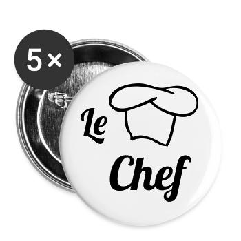 Chef - Kitchen - Cook - Buttons large 2.2''/56 mm (5-pack) - white - Front
