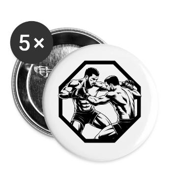 Octagon Fighters MMA Battle - Buttons groß 56 mm (5er Pack) - Weiß - Vorne