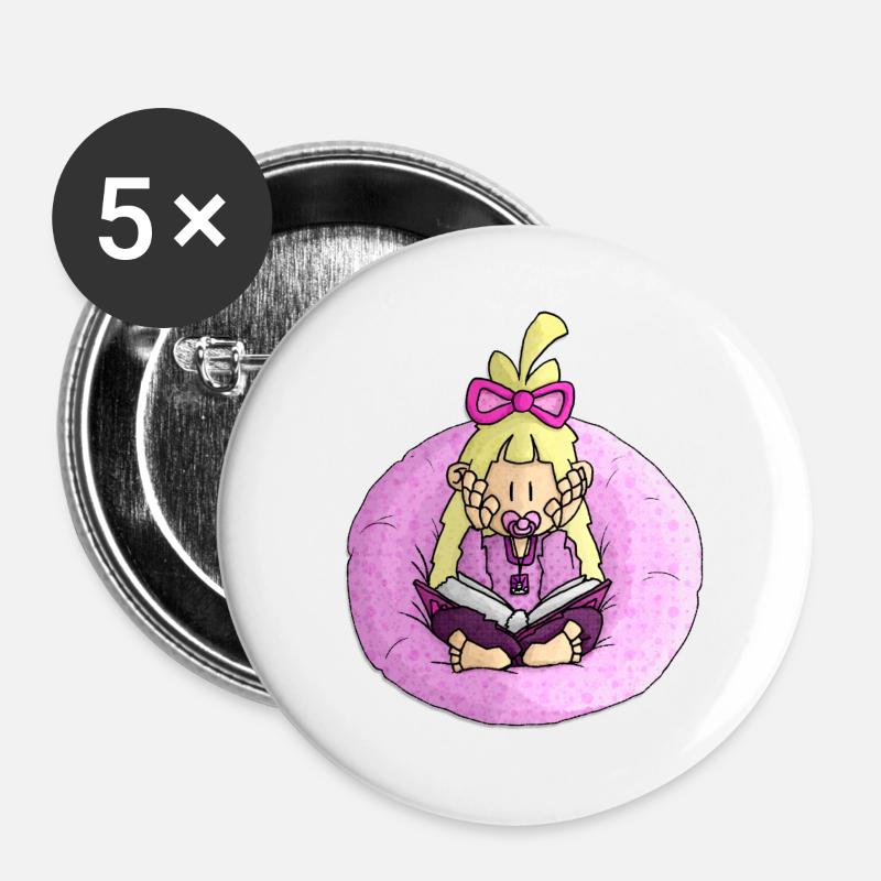 Tida - the book / - Buttons large 2.2''/56 mm (5-pack) - white
