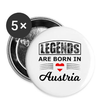 Legenden geboren in Österreich - Buttons groß 56 mm (5er Pack) - Weiß - Vorne