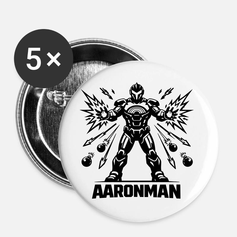 Aronman - Buttons large 2.2''/56 mm (5-pack) - white