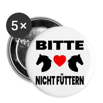 horses - Buttons large 2.2''/56 mm (5-pack) - white - Front