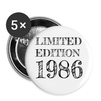 Millésime 1986 - Lot de 5 grands badges (56 mm) - blanc - Devant
