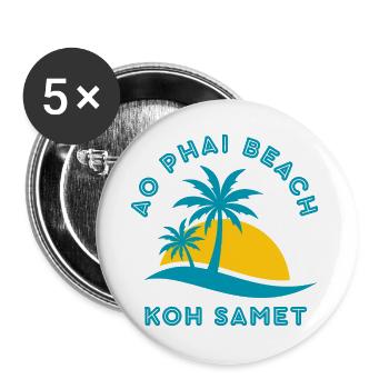Koh Samet Ao Phai Beach Sunset - Buttons large 2.2''/56 mm (5-pack) - white - Front